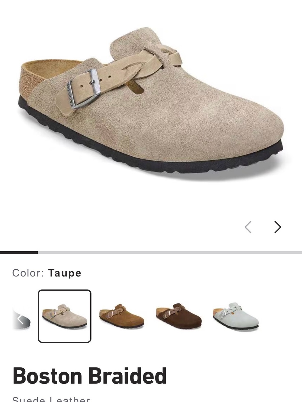 Birkenstock Boston Braided women’s Clog - Taupe Suede